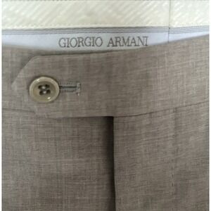 NWT Giorgio Armani Men's Beige Dress Trousers 48R US / 58R IT Unhemmed Authentic